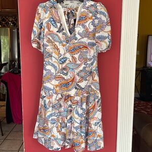 Multi color dress with tie in back